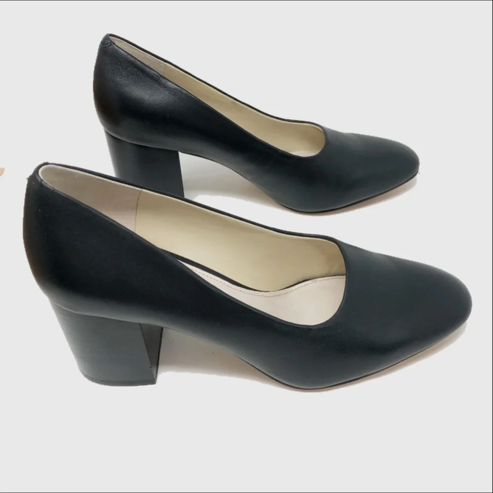 Louise Et Cie Jianna stacked heel leather pumps - Picture 2 of 6